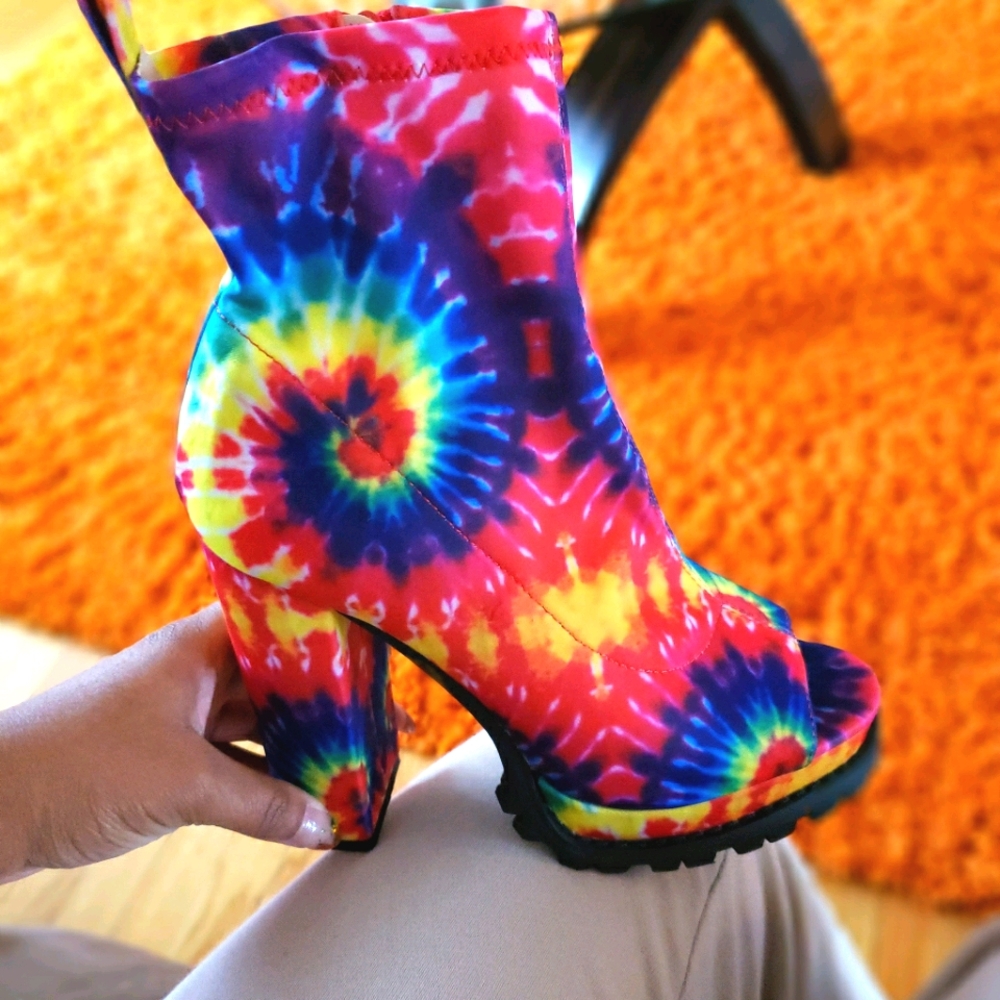 Tye Dye Platform Booties